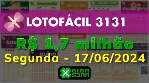 resultado da lotofácil concurso 3131 giga sena